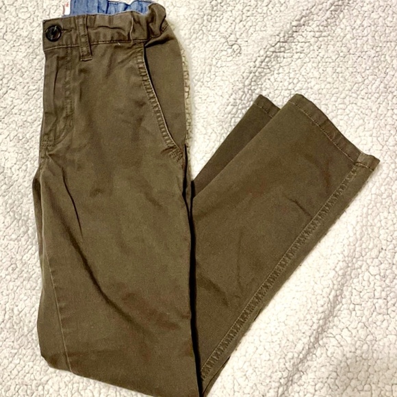 Cat and Jack Boys Khaki Pants Adjustable Waist Snap Button Size 8 Regular - Picture 1 of 6